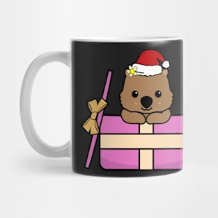 Christmas Wombat in a Present Mug